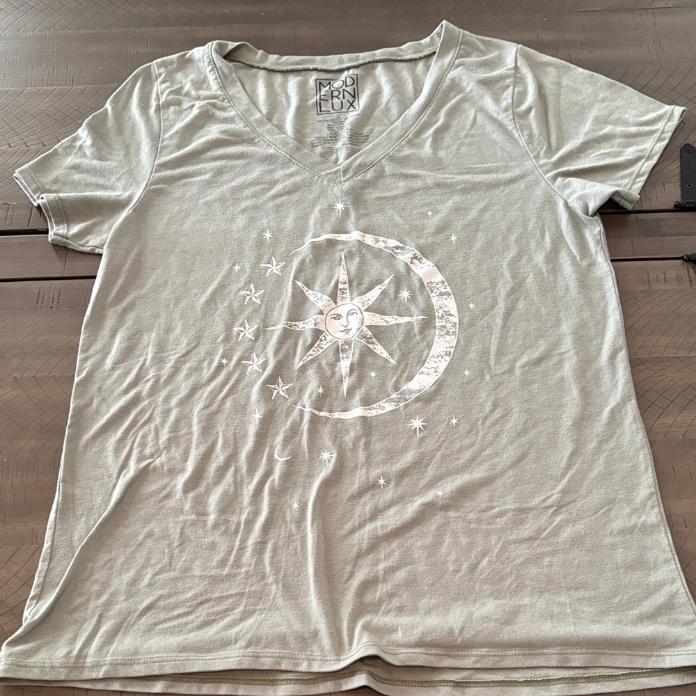 Modern Lux Olive Celestial Graphic Tee